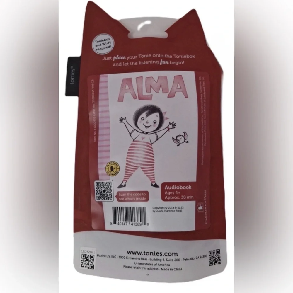 Tonies Alma and How She Got Her Name Audio Toy Figurine English and Spanish New